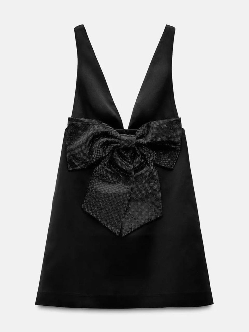 Zara Black Mini Dress with Sparkle Bow